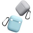 thumbnail image 3 of AirPods Case, Full Protective Silicone AirPods Accessories Cover Compatible with Apple AirPods 2 Wireless and Wired Charging Case(Front LED Visible) 2 Pack, 3 of 7