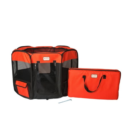UPC: 0815481012189 | Armarkat Model PP002R-M Portable Pet Playpen in Black and Red Combo