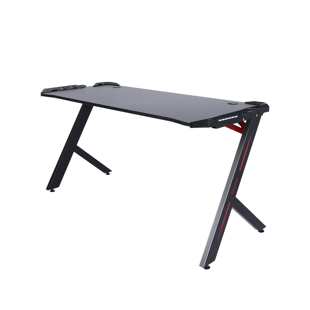 Diswoe Computer Furniture, Black Finish Computer Desk with Black Metal