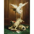 thumbnail image 2 of Carl Reichert 15x18 Gold Ornate Wood Frame and Double Matted Museum Art Print Titled - Pug Pandemonium, 2 of 4