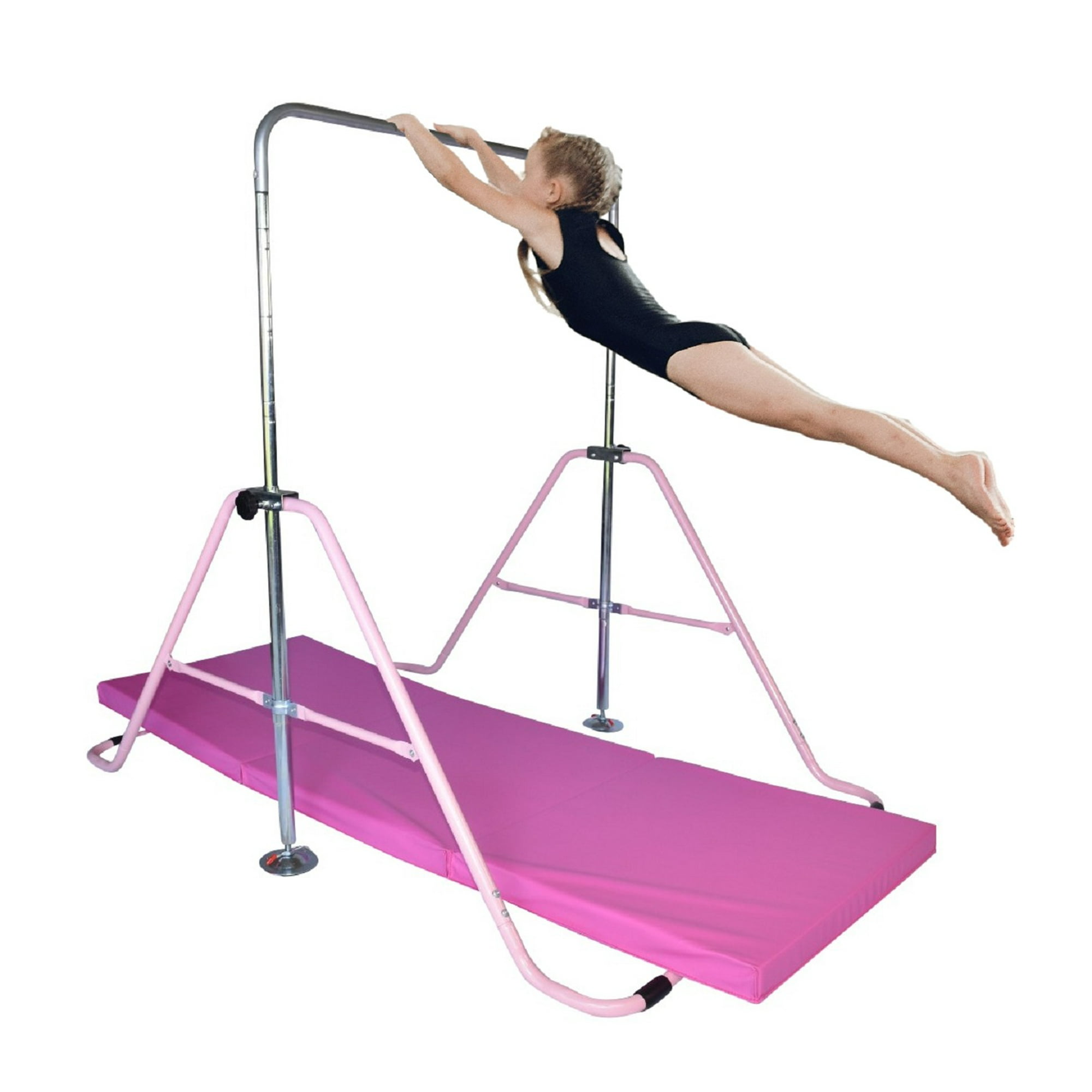 Gympro Gymnastics Training Bar For Kids With 6 x2 Tumble Mat Adjustable Horizontal Kip Bar Home Gym Equipment Jungle Gym Monkey Bar Playground For