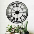 thumbnail image 1 of Reloj de jardín retro con números romanos en herrería para exterior, resistente al agua, funciona con pilas, 40 cm., 1 of 4
