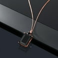 thumbnail image 4 of Gem Stone King 18K Rose Gold Plated Silver Black Onyx Pendant Necklace for Women (15.30 Cttw, Emerald Cut 18X13MM, With 18 inch Silver Chain), 4 of 4