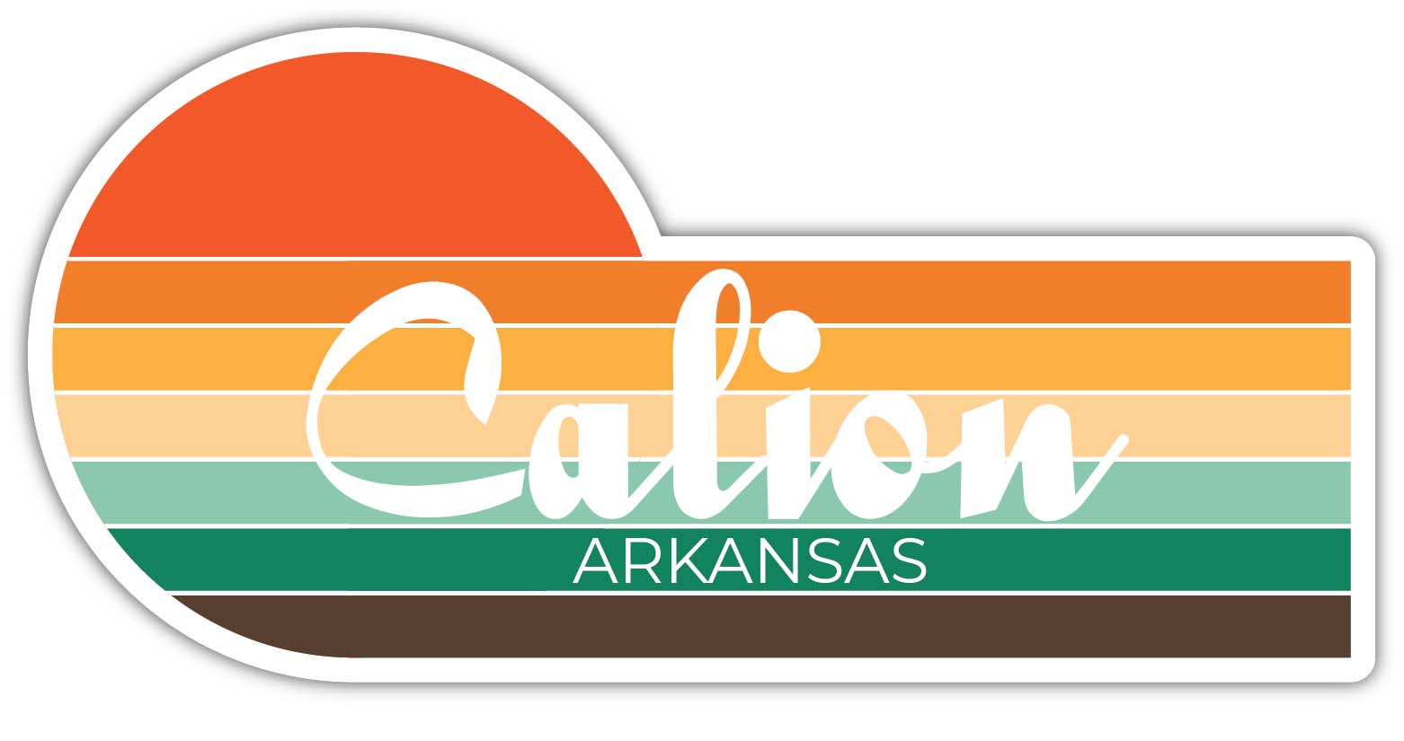 Calion Arkansas 4 x 2.25 Inch Sticker Retro Vintage Sunset City 70s