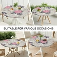 thumbnail image 7 of Round Fitted Tablecloth with Elastic Edges Fits 45"-52" Round Tables Pioneer Colorful Floral Waterproof Table Cover Washable Indoor and Outdoor for Party Kitchen Dinner Banquet Patio Picnic, 7 of 7
