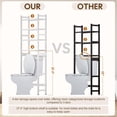 thumbnail image 3 of Over The Toilet Storage with 2 Baskets, 4-Tier Bamboo Organizer Rack with Paper Holder & 4 Hooks & Waterproof Feet Pad,Freestanding Shelf for Bathroom(White), 3 of 7