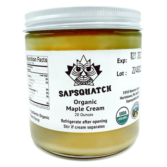 Sapsquatch Organic Maple Cream -20 Ounces - Pure Maple Cream Butter Spread