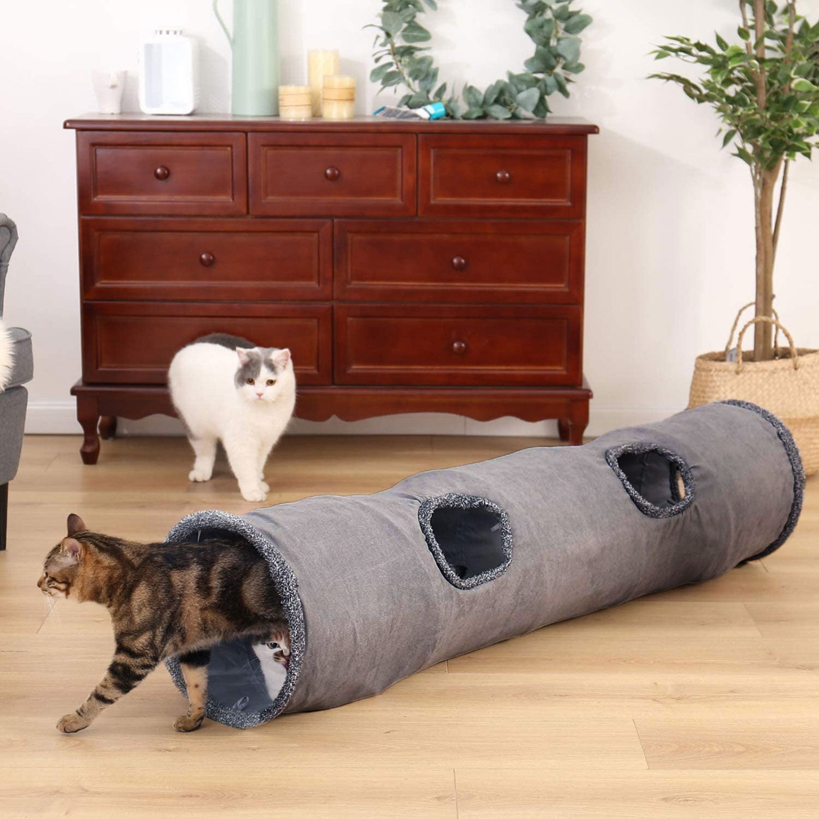 BQBQERT Cats Tunnel Kitten Toy Big Playtube Warm Plush