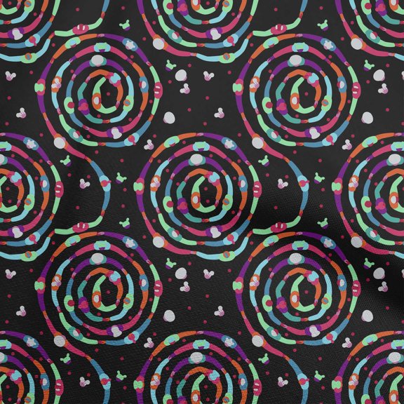 oneOone Cotton Flex Purple Fabric Abstract Circle Dress Material Fabric Print Fabric By The Yard 40 Inch Wide