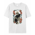 thumbnail image 7 of Skull Black Cat Men's T Shirts Vintage Abstract T-Shirt for Men Crew Neck Tees Cotton Tops, White, L, 7 of 7