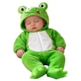 thumbnail image 2 of BMYJ Frog Shaped Hooded Fleece Jumpsuit, Adorable Animal Themed Outfit for Baby Toddler Boys Girls, Warm Plush Jumpsuit for Holiday Dress Up Daily Wear (Green, 12-18 Months), 2 of 8