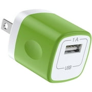 USB Wall Charger Block Adapter Plug,HopePow 5V/1A Wall Charger Block Fast Charging Block Brick for Android Phone Charger Block Type C,Green