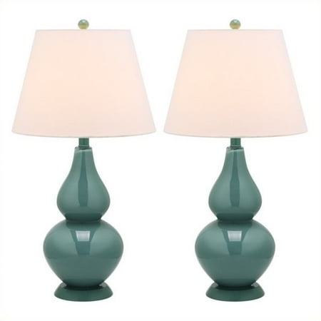 Safavieh Cybil Glass Double Gourd Lamp in Marine Blue (Set Of 2)