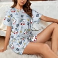 thumbnail image 6 of Bingfone Swimming Shark Print Pajamas Sets for Women Soft Short-Sleeved Pjs with Lounge Shorts Two Piece Sleepwear, 6 of 8