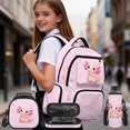 thumbnail image 2 of HUIACONG 4PCS Pink Heart Axolotl Elementary Backpack for Girls, 17" School Bag Set with Lunch Box for Age 7-12, 2 of 7