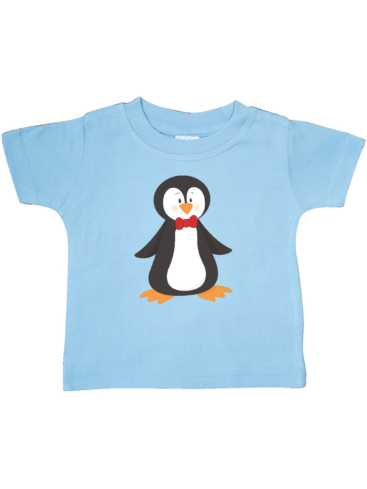 INKtastic Cute Penguin, Penguin With Red Bow Tie Baby TShirt
