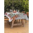 thumbnail image 2 of Outdoor Tablecloth with Umbrella Hole and Zipper, Grey Snowman Christmas Rectangle Table Cloth 60x120 Inch Waterproof Tablecloth, Xmas Tree Ball Snowflake Winter Elk Picnic Table Cover for Patio, 2 of 7
