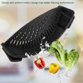 thumbnail image 4 of Colador de silicona negra para fideos y verduras: colador de cocina para escurrir alimentos, 4 of 8