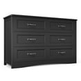 thumbnail image 2 of 6 Drawer Dressers for Bedroom, Chest of Drawers with Deep Drawers, Large Double Dresser for Closet with Wide Top, Horizontal Wooden Dresser for Living Room, Hallway, Bedroom - Black, 2 of 9