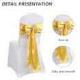 thumbnail image 5 of 10Pcs Satin Chair Sashes Bow sash Chair Sashes Banquets Chair Cover for Party Wedding Home Decorations-golden, 5 of 5