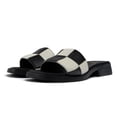 thumbnail image 2 of YDN Women Open Square Toe Checkered Slide Sandals Slip On Low Chunky Heel Slippers Comfortable Casual Indoor Shoes Size 7 Black, 2 of 4