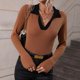 thumbnail image 2 of Mujeres Casual Sólido Tejido Adelgazante Trompeta Manga Larga Cuello en V Suéteres Tops Blusa Fridja  hjk2569, 2 of 9