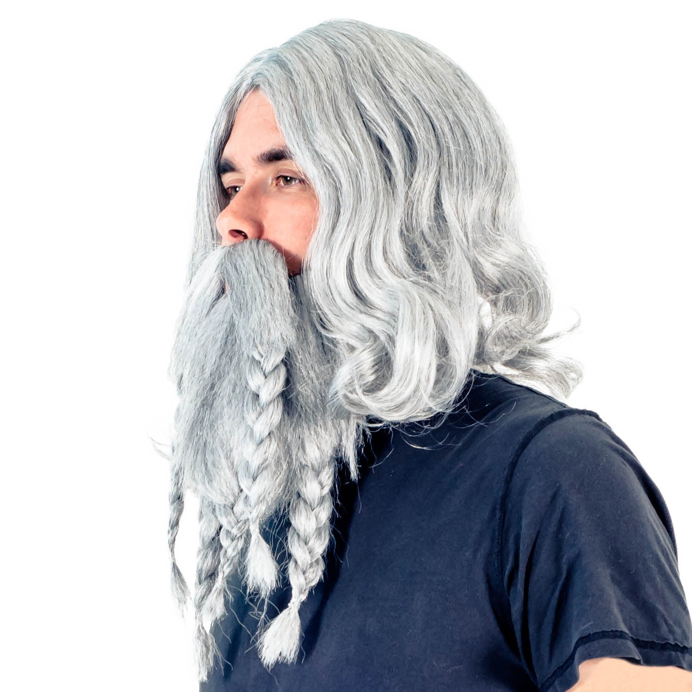 Adult Men's Deluxe Viking Wig and Beard Costume Accessory Set 