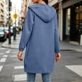 thumbnail image 4 of cocolona Womens Zip Up Hoodies Long Sleeve Solid Color Tunic Fall Jackets Coat Casual Oversized Hooded Sweatshirts with Pockets, 4 of 8