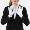 thumbnail image 3 of Xinwanna White Gloves Formal Tuxedo Uniform Gloves for Men Women Butler Gloves for Cosplay Party Jewelry Inspection Ceremony Guard (Type B), 3 of 13