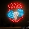 thumbnail image 3 of Shinelab Dumbbell Neon Sign, Gym Wall Decor, Workout Room LED Light, Man Cave Decor 15645, 3 of 3