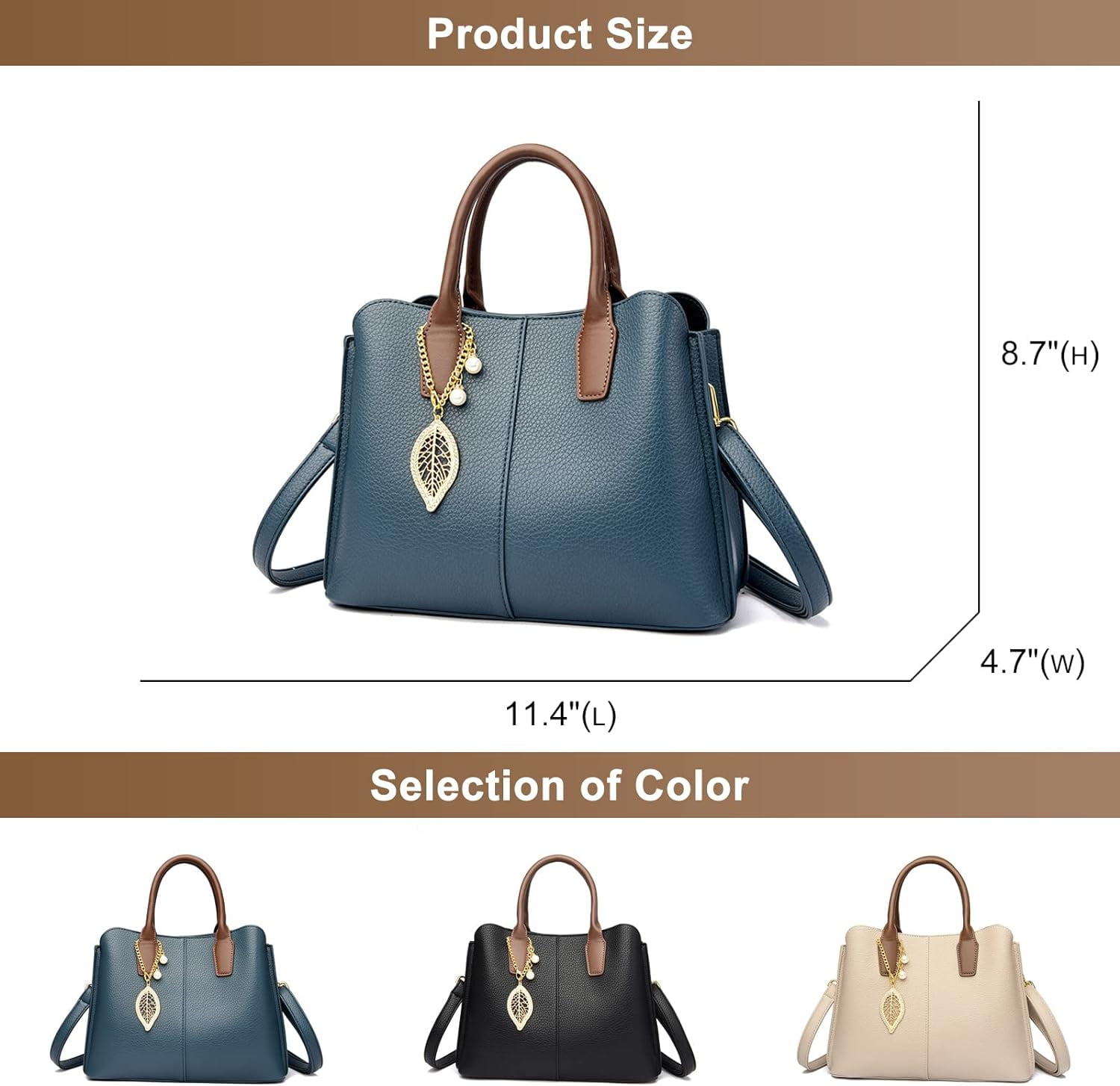 Women's Purses and Handbags Vegan PU Leather Shoulder Bags Ladies Designer Top Handle Satchel Large Capacity Tassel Tote Bag