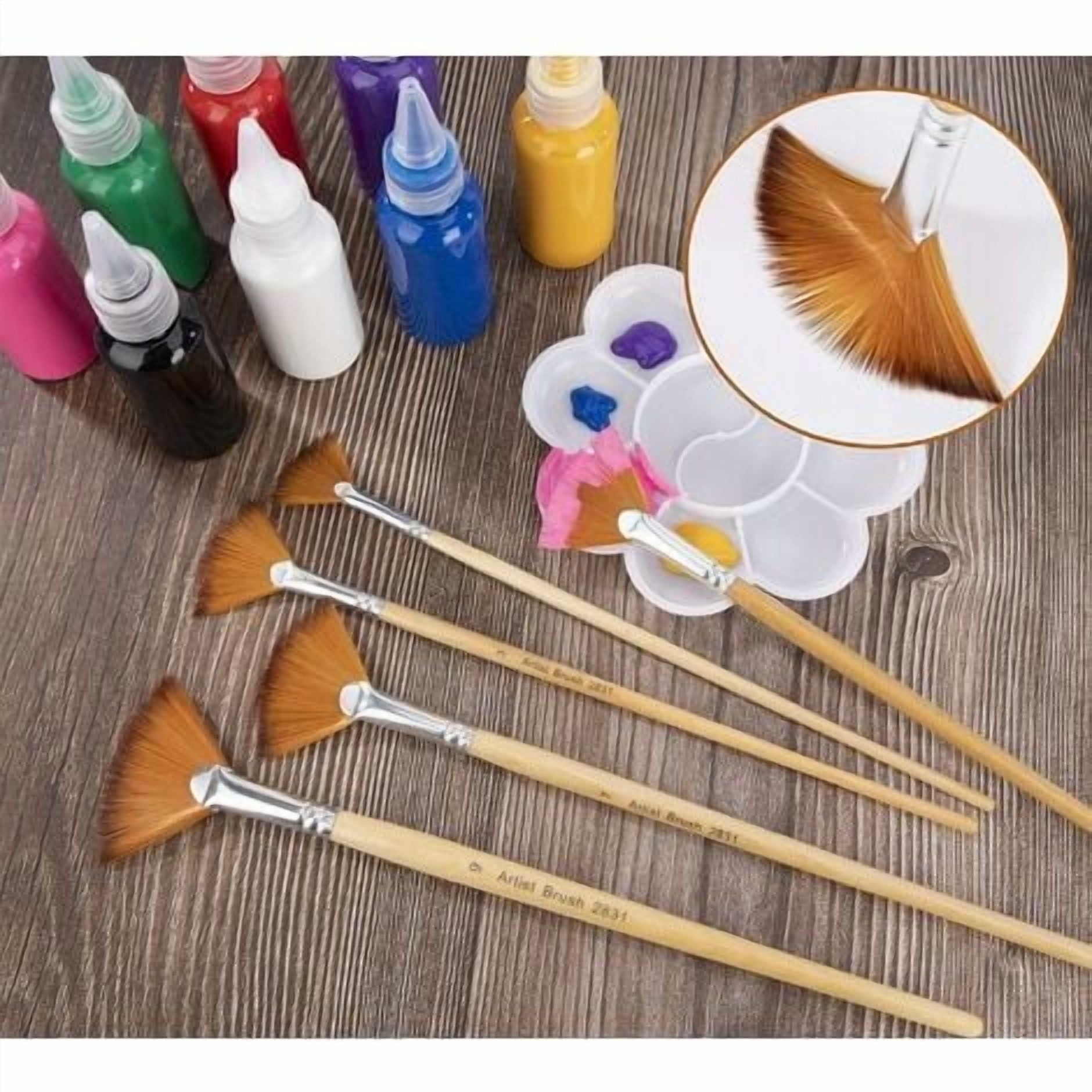 Brushes 5 pieces Fan brush Paint Brush Artists Nylon