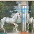 thumbnail image 2 of Coolnut 2PCS Unicorn in A Magical Forest Sheer Gauze Door Curtains, 78"x55" Window Curtain Drapes for Living Room Kids Bedroom Window Treatment Decor, 2 of 4