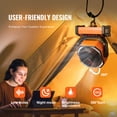 thumbnail image 5 of KFFKFF 9 inch Camping Tent Fan, 2000mAh Portable Fan with Hook for Tents, Rechargeable Auto Oscillating with LED Lantern 4 Speeds Adjustable, Swivel Timer, 5 of 8