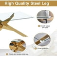 thumbnail image 3 of Rectangle Modern Coffee Glass Table, Tempered Glass Top and Gold Plated Metal Leg for Living Room Home Office, 3 of 5