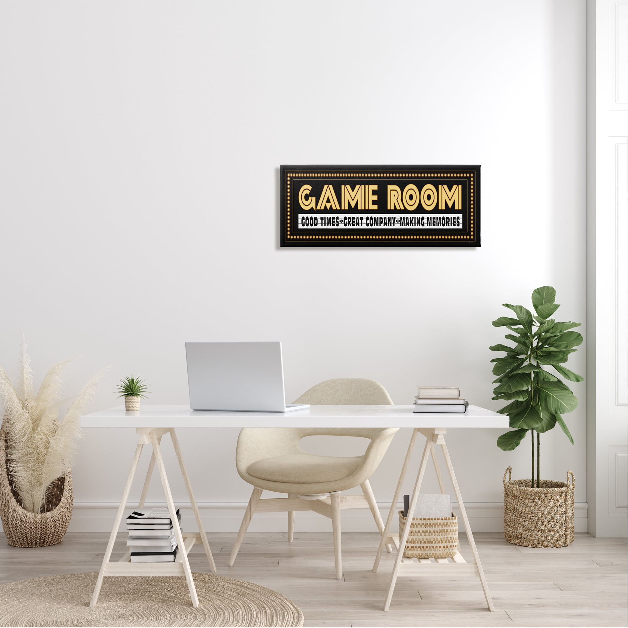 Stupell Industries Arcade Game Room Quote Vintage Style Sign , 30 x 13, Design by Cindy Jacobs