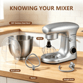 thumbnail image 3 of SeaSpark 3-in-1 Stand Mixer, 5.5 QT Tilt-Head 10-Speed Electric Stand Mixer, Food Mixer with Dough Hook, Beater, Whisk, Silver, 3 of 10