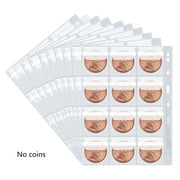Coin Collection Page 10 Sheets Coins Insert Pages with 120 Pockets Standard 9 Hole for Coin Album Currency Stamp