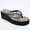 SNAKE WHITE, variant on Women's Platform Wedge Flip Flops - Snake White & Leopard Camel Print Sandals with Luxury Oversized Rhinestones