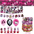 thumbnail image 3 of Lindo juego de globos de Monster High para decoración de cumpleaños, pancarta desechable para decoración de tartas, bandera colgante, 3 of 5