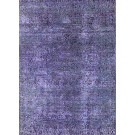 Ahgly Company Indoor Rectangle Mid-Century Modern Purple Oriental Area Rugs, 5' x 8'