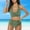 001Army Green, variant on Generic Womens Two Piece Swimsuits Tummy Control Bathing Suits High Waisted Bikini Sets V Neck Crisscross Tie Back Swimwear