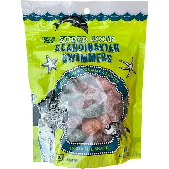 Super Sour Scandinavian Swimmers Chewy Candies (Pack Of 1) Gluten Free Kosher