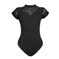 thumbnail image 3 of Ballet Dance Leotards Women Turtleneck Black Ballet Gymnastics Bodysuit, 3 of 6
