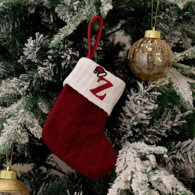 Christmas Decorative Supplies Red Knitted Christmas Socks Tree Pendant Embroidered Wool Rhetoric Socks for Festive Celebrations and Holiday