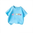 thumbnail image 4 of XEGLSBU Shirts for Girls Trendy Cute Kid Girls Cute Graphic Round Neck Short Sleeve Tee Summer Casual T Shirt Tops z260508-Blue Size 3-4 Years, 4 of 4