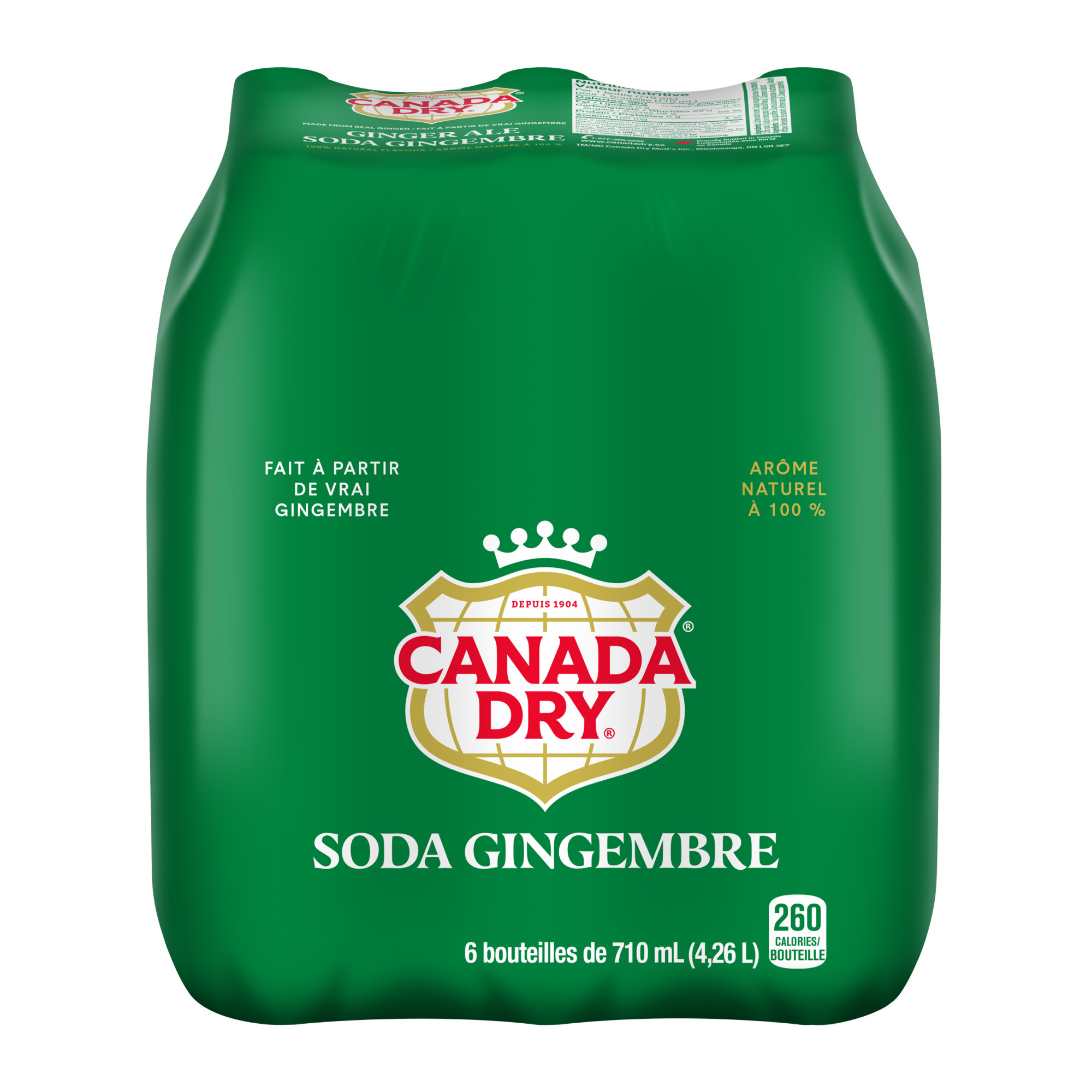 Canada Dry® Ginger Ale 710 mL Bottles, Pack, x 710 mL