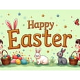 thumbnail image 4 of Easter Bunny Spring Celebration Festive Backdrop Banner Decorations Egg Party Supplies Photography Props Background, 4 of 4