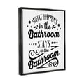 thumbnail image 4 of Stupell Industries What Happens In Bathroom Silly Decorated Typography Graphic Art Luster Gray Floating Framed Canvas Print Wall Art, Design by Lettered and Lined, 4 of 5