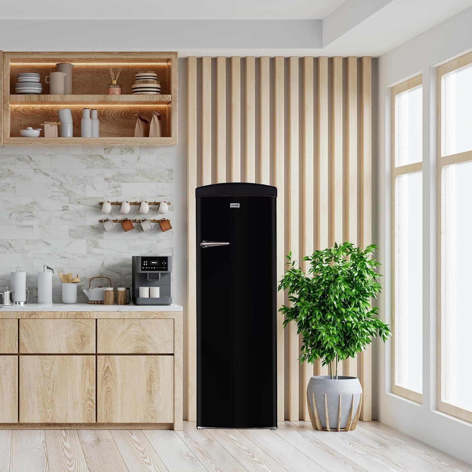 Conserv 24 in. 11 cu. ft. Classic Retro Single Door Refrigerator in Black